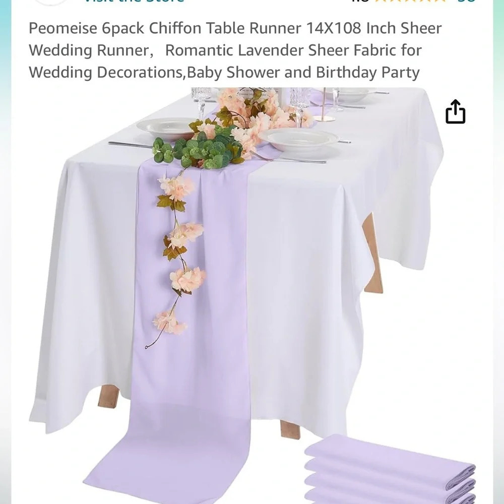 FIVE PACK ***Shear Lavender table runners